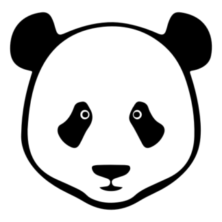 Simple Panda Face Decal (Black)